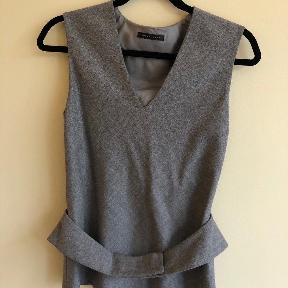 Susan Lazar Light Grey 100% Worsted Wool Suit